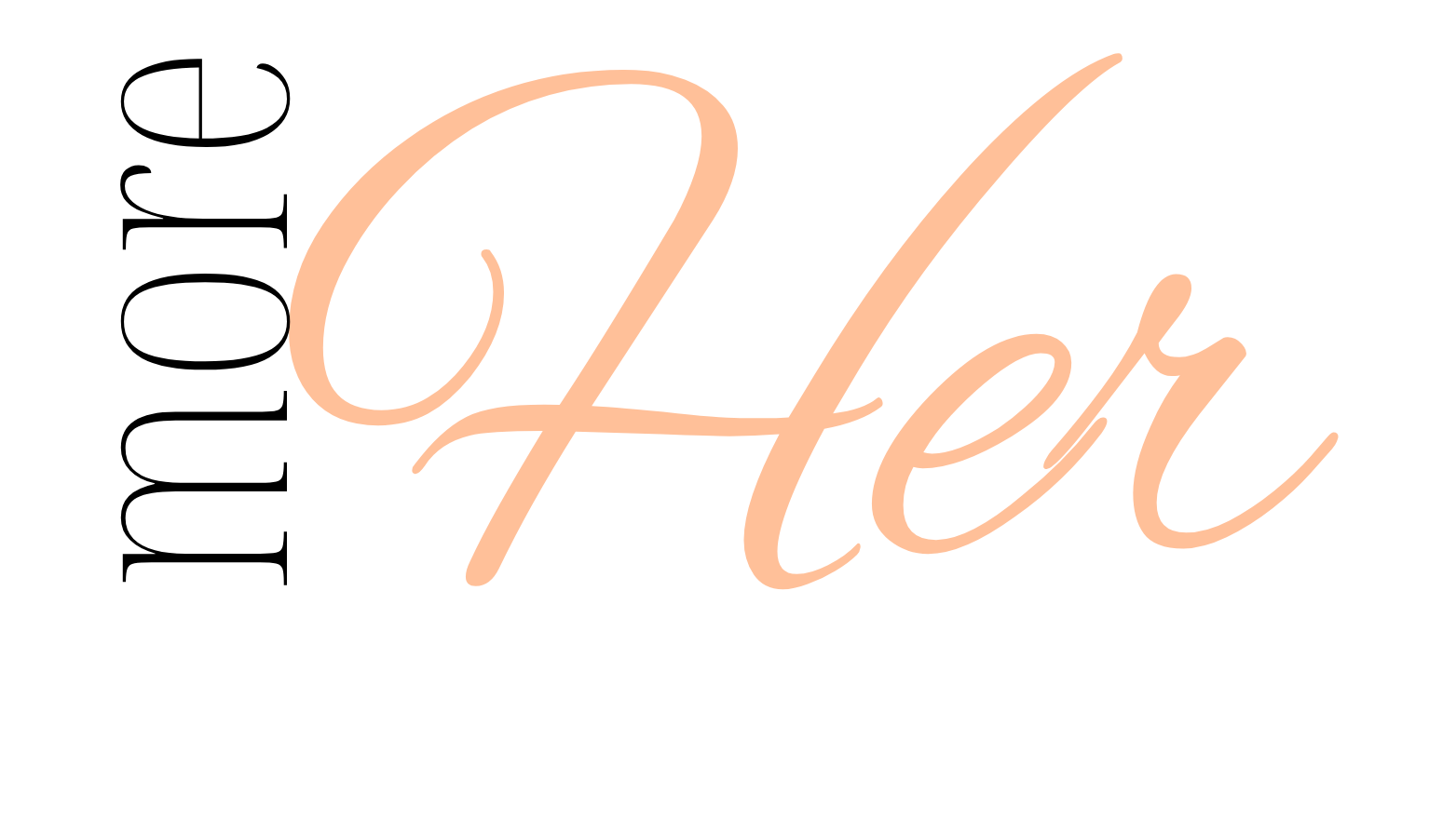 Logo with 'more Her' text on a white background